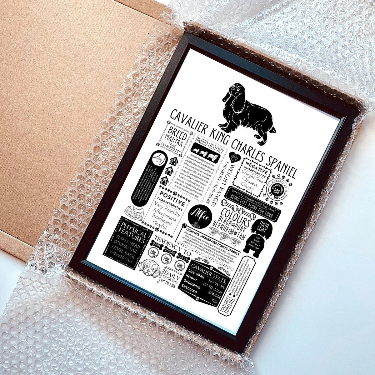 Cavalier King Charles Spaniel Personalised Fact Print - The Word Shack