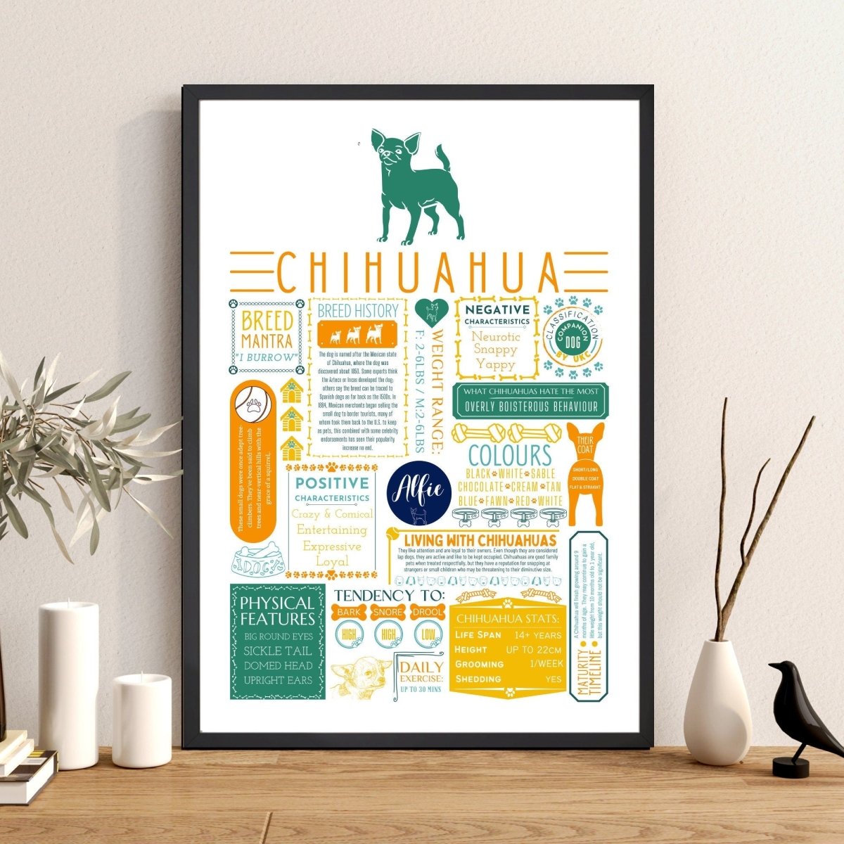 Chihuahua Personalised Fact Print - The Word Shack