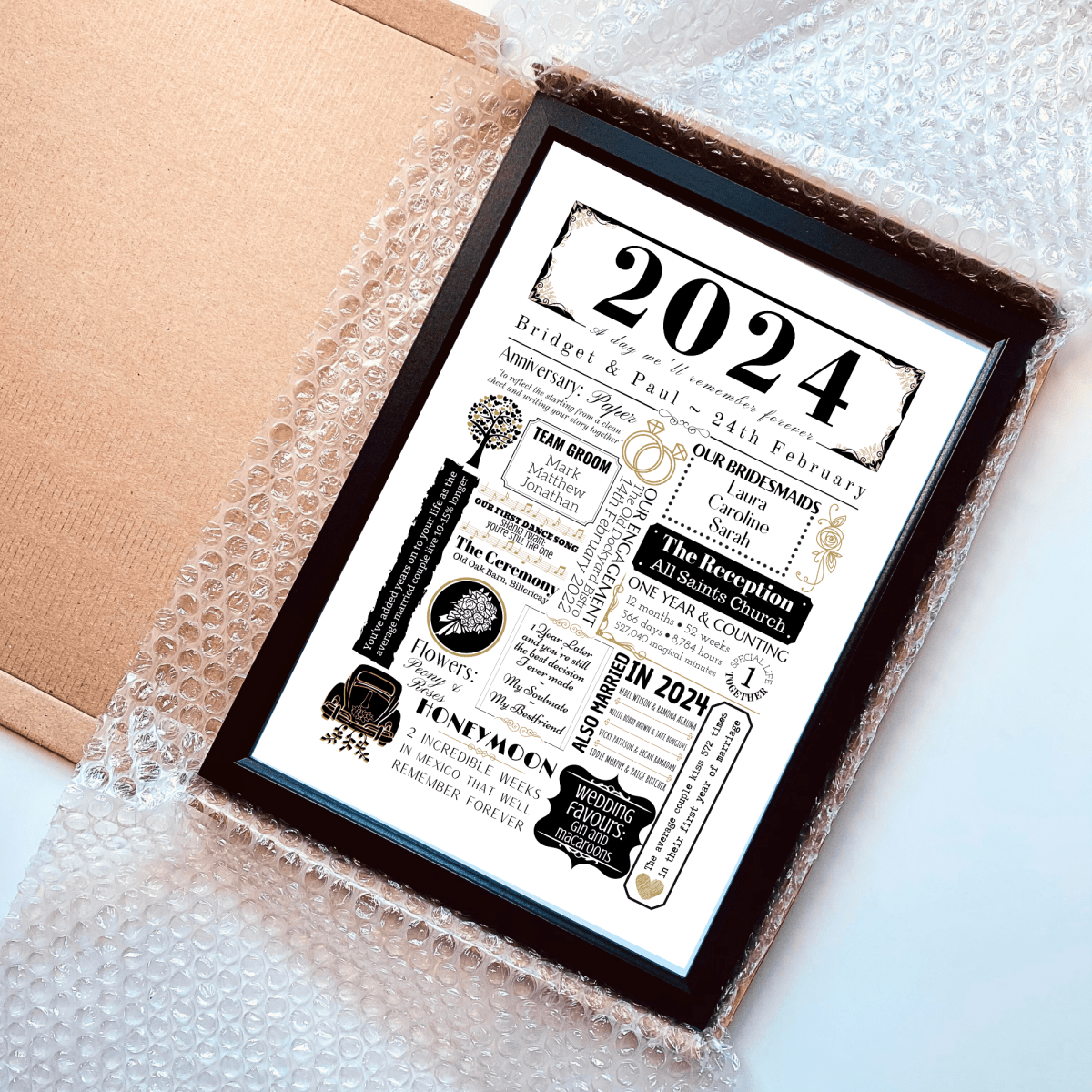 Personalised 1st Anniversary Print - Special Memories - The Word Shack