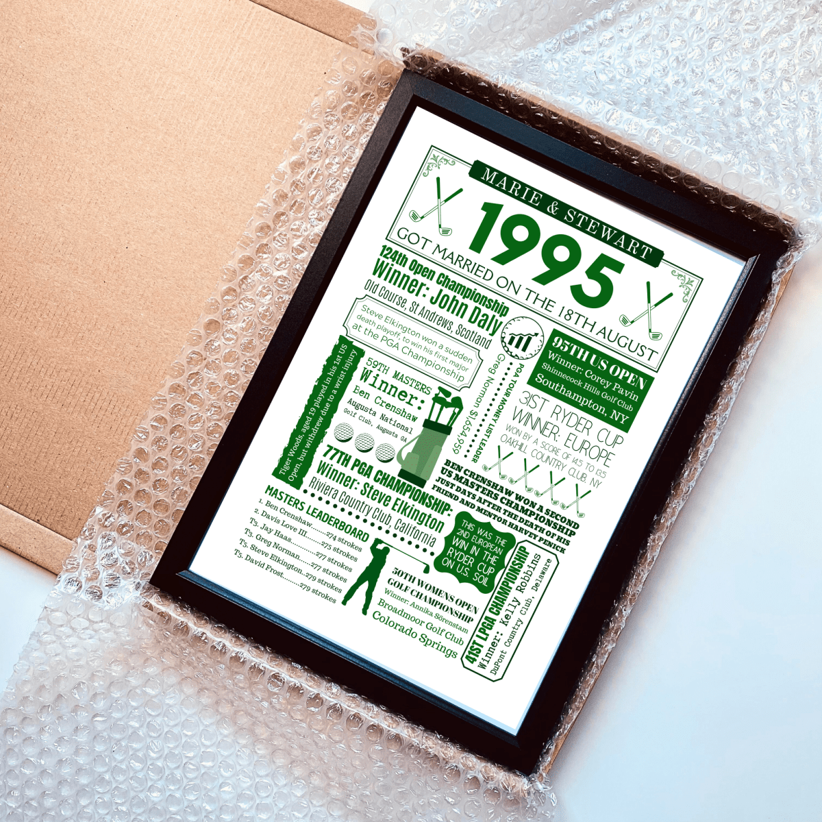 Personalised 30th Anniversary Golf Print - The Word Shack