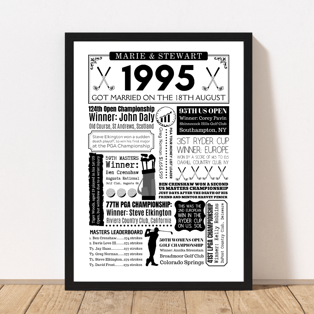Personalised 30th Anniversary Golf Print - The Word Shack