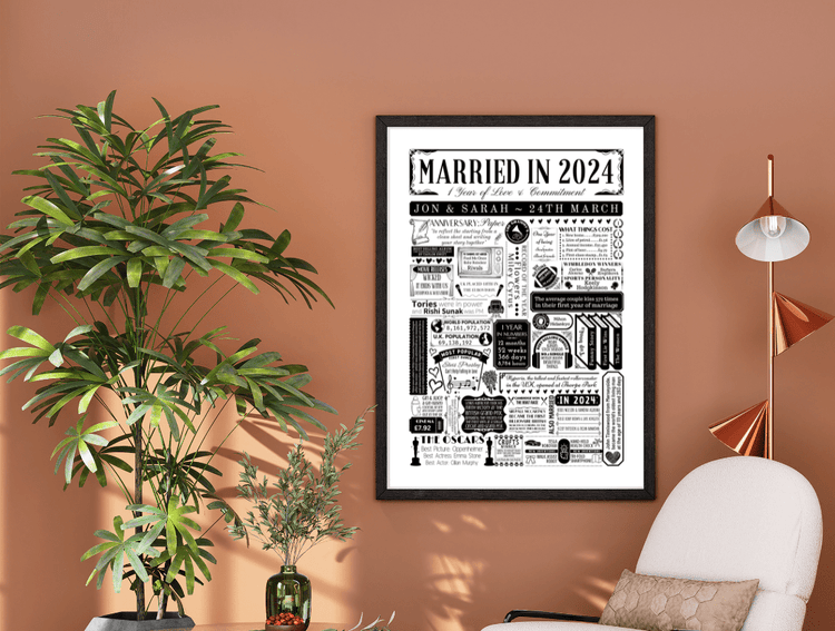 Personalised 1st Anniversary Prints - The Word Shack