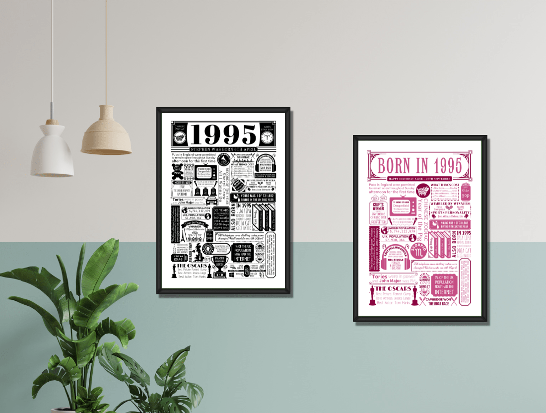 Personalised 30th Birthday Prints - The Word Shack