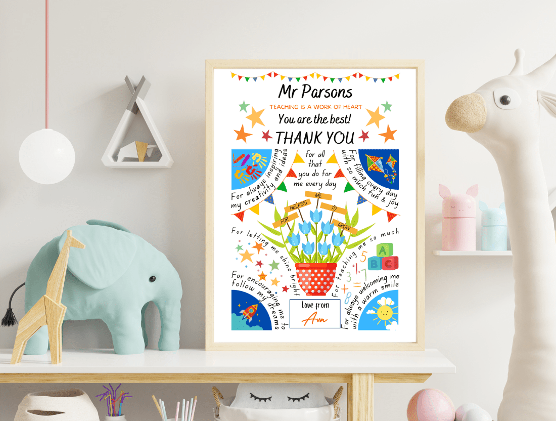 Personalised Teacher Print Gifts - The Word Shack