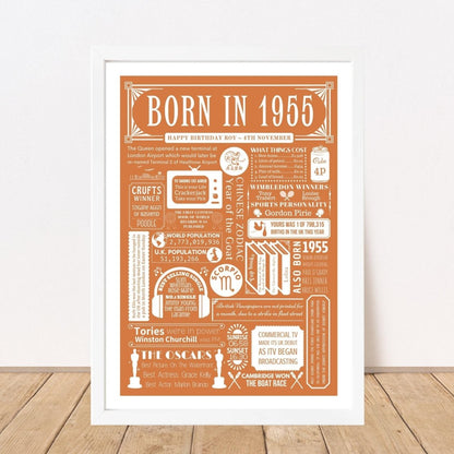 1955 Personalised 70th Birthday Poster - The Word Shack