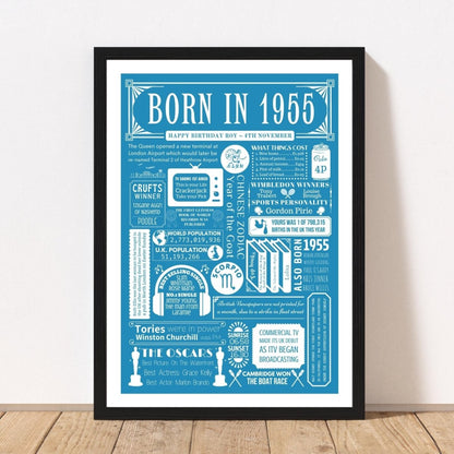 1955 Personalised 70th Birthday Poster - The Word Shack