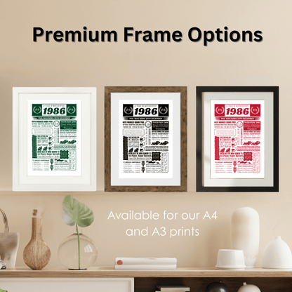 1986 Personalised 40th Birthday Motorsport Print - The Word Shack