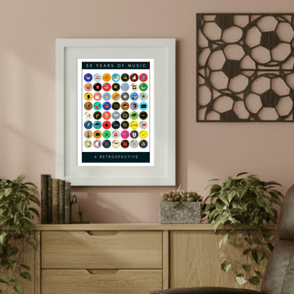 50 Years of Music & Iconic Albums Since 1976 | Personalised 50th Birthday Print - The Word Shack