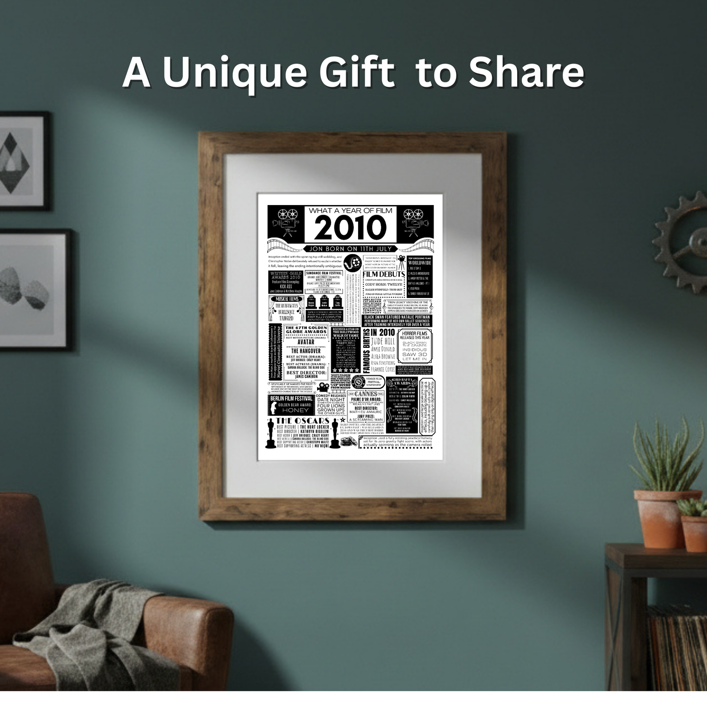 Personalised 16th Birthday Film Print - Custom 2010 Facts