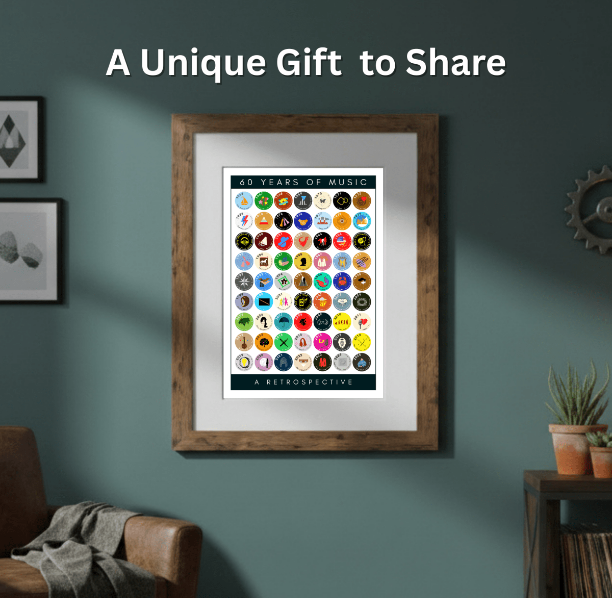 60 Years of Music & Iconic Albums Since 1966 | Personalised 60th Birthday Print - The Word Shack