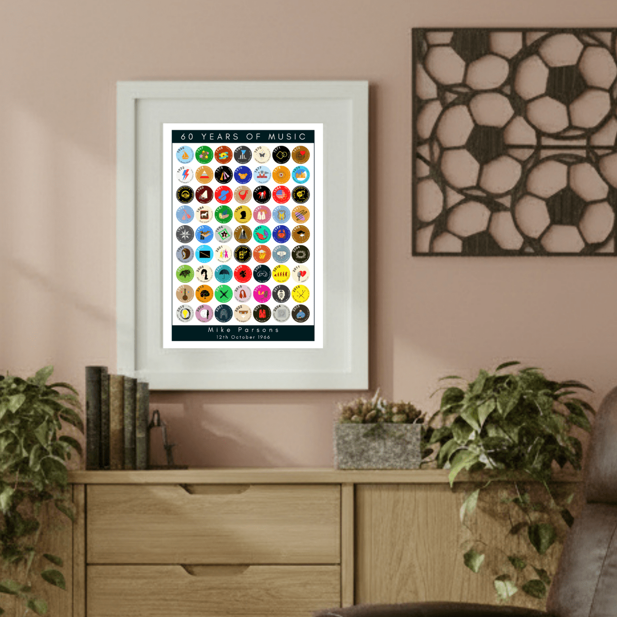 60 Years of Music & Iconic Albums Since 1966 | Personalised 60th Birthday Print - The Word Shack