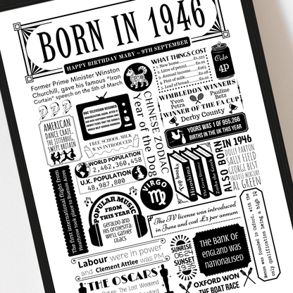 Born in 1946 | Personalised 80th Birthday Gift - The Word Shack