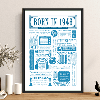 Born in 1946 | Personalised 80th Birthday Gift - The Word Shack