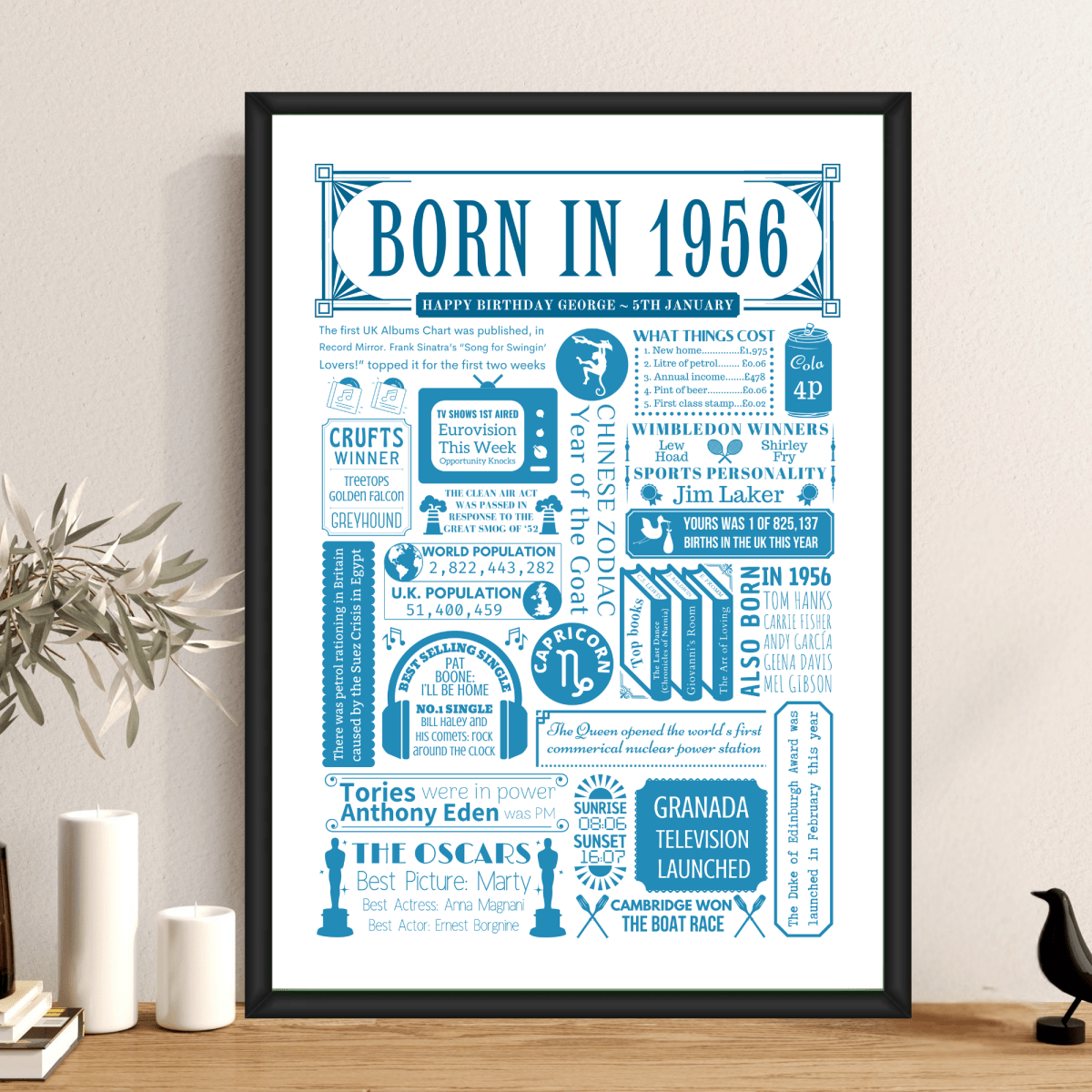 Born in 1956 | Personalised 70th Birthday Gift - The Word Shack