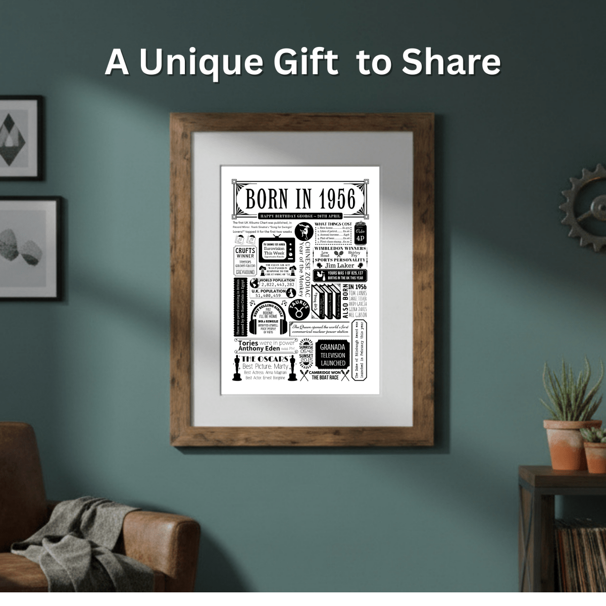 Born in 1956 | Personalised 70th Birthday Gift - The Word Shack