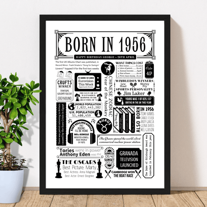 Born in 1956 | Personalised 70th Birthday Gift - The Word Shack