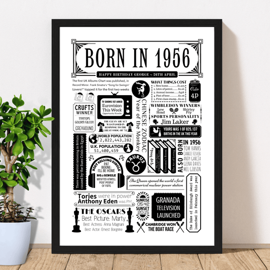 Born in 1956 | Personalised 70th Birthday Gift - The Word Shack