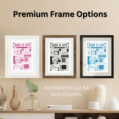 Born in 1976 Poster | Personalised 50th Birthday Gift - The Word Shack