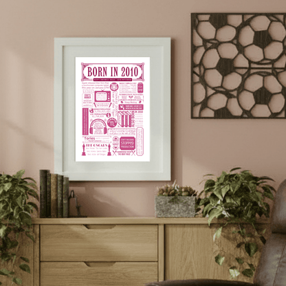 Born in 2010 Poster | Personalised 16th Birthday Gift - The Word Shack