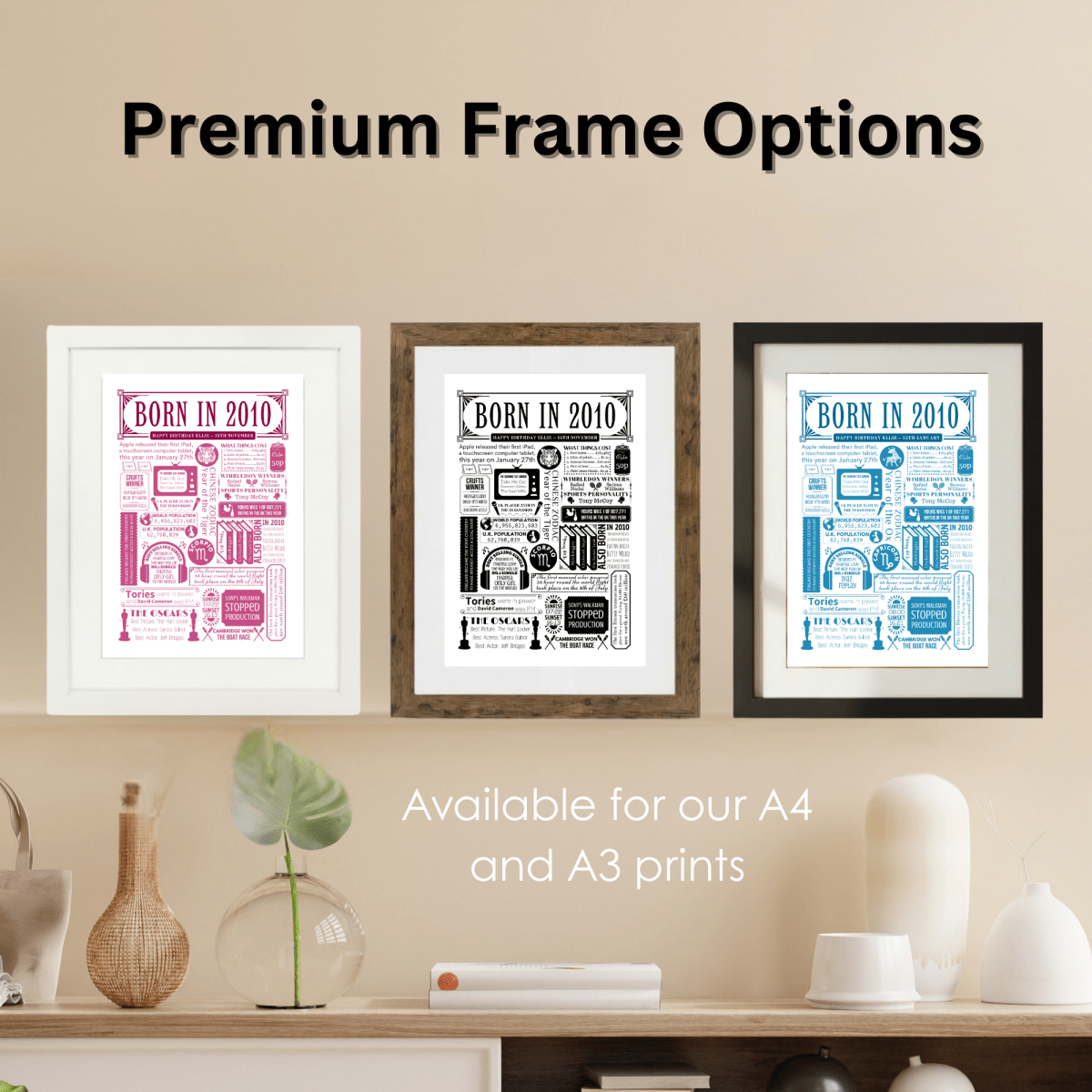 Born in 2010 Poster | Personalised 16th Birthday Gift - The Word Shack