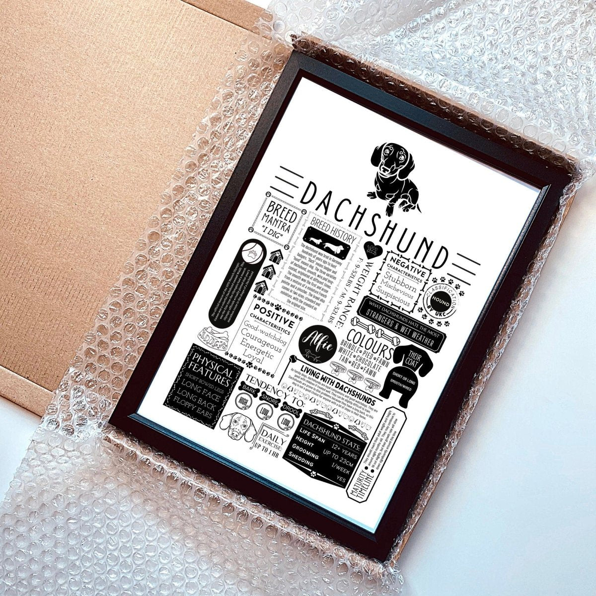 Dachshund Sausage Dog Personalised Fact Print - The Word Shack