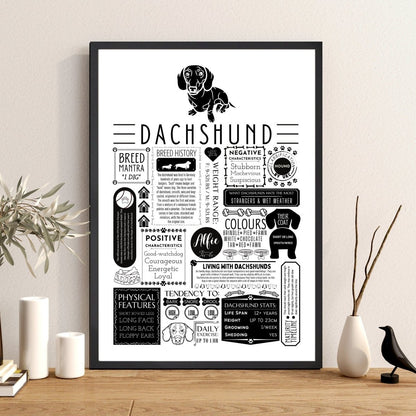 Dachshund Sausage Dog Personalised Fact Print - The Word Shack