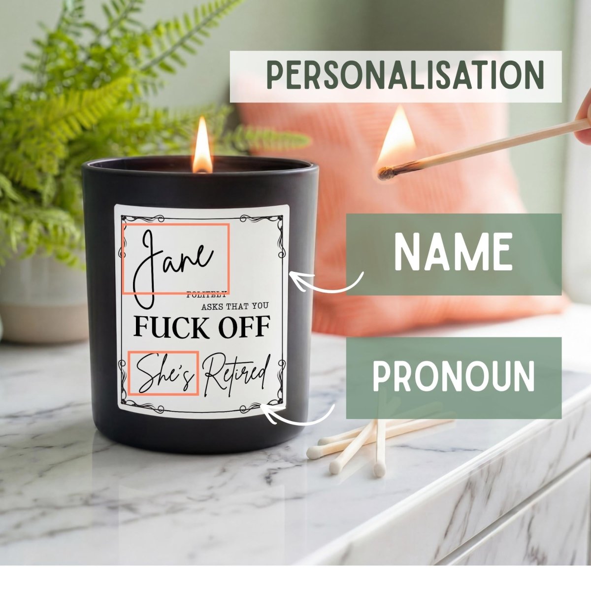 Funny Retirement Candle, Rude Leaving Gift - The Word Shack