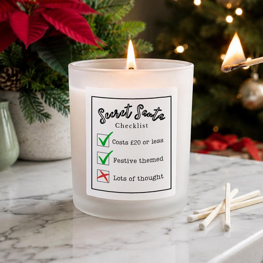 Funny Secret Santa Checklist Candle Gift - The Word Shack