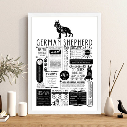 German Shepherd Personalised Fact Print - The Word Shack