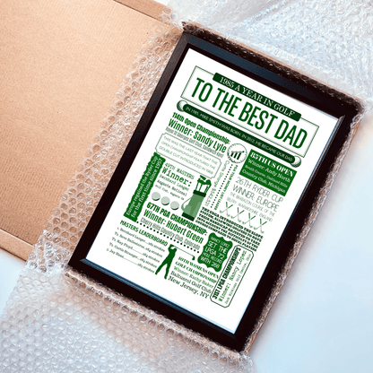 Golf Personalised Father's Day Print - Any Year Best dad Gift - The Word Shack