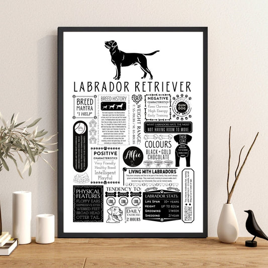 Labrador Retriever Personalised Fact Print - The Word Shack