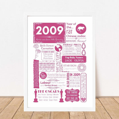 Personalised 16th Birthday Print - Elegant Design - The Word Shack