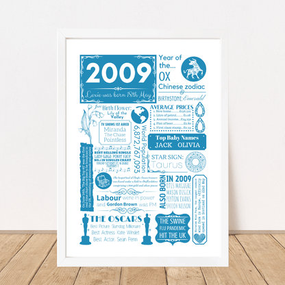 Personalised 16th Birthday Print - Elegant Design - The Word Shack