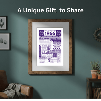 Personalised 1966 Tennis Print - 60th Birthday Gift - The Word Shack