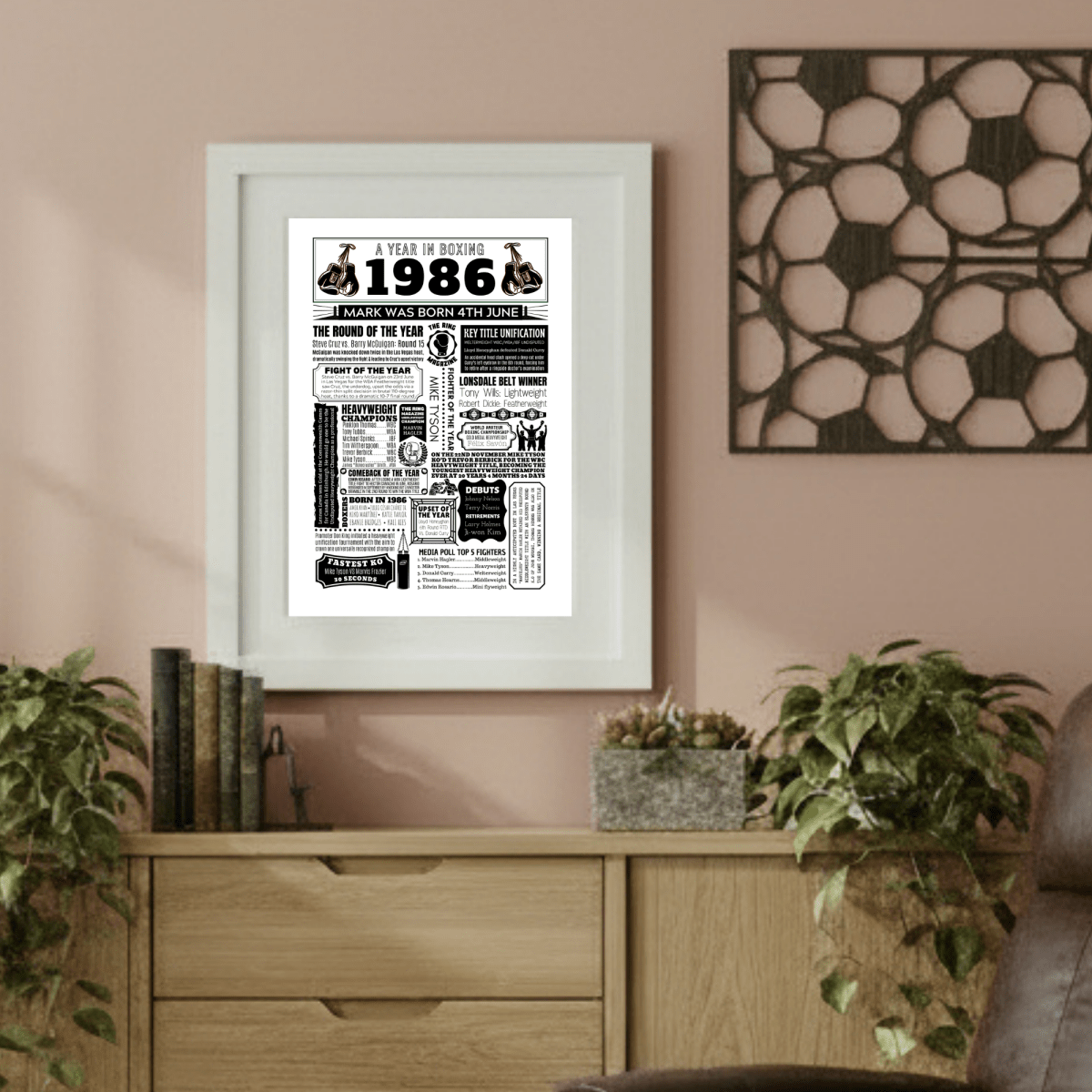 Personalised 1986 Boxing Print - 40th Birthday Gift - The Word Shack