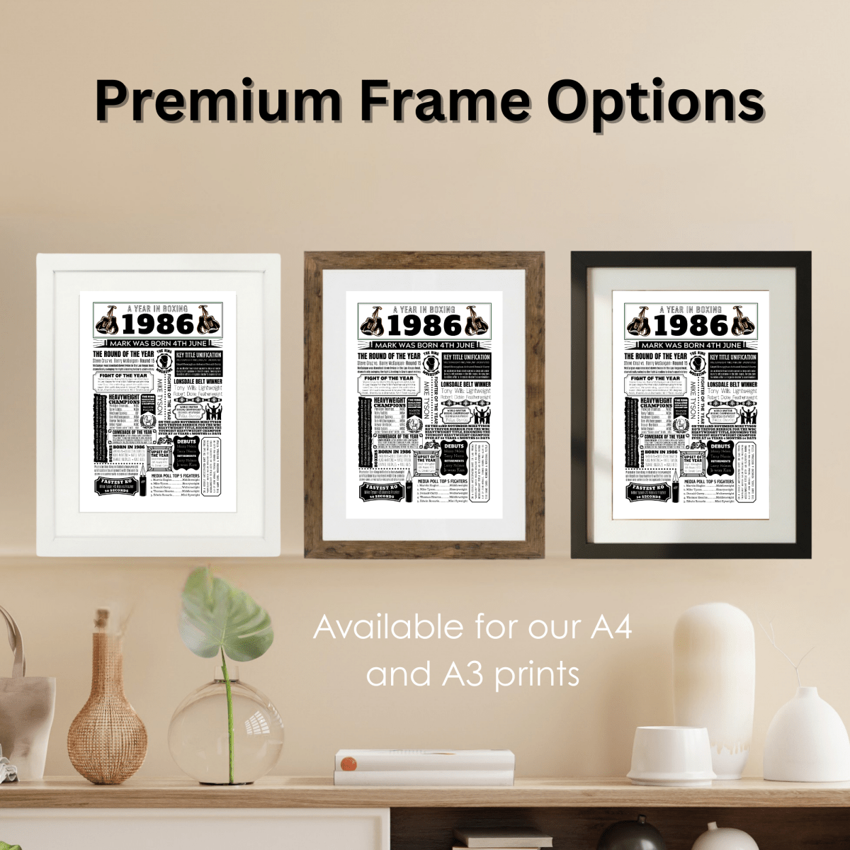 Personalised 1986 Boxing Print - 40th Birthday Gift - The Word Shack