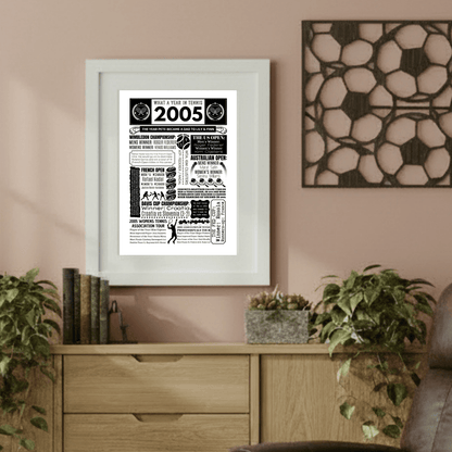Personalised 2005 Tennis Print - 21st Birthday Gift - The Word Shack
