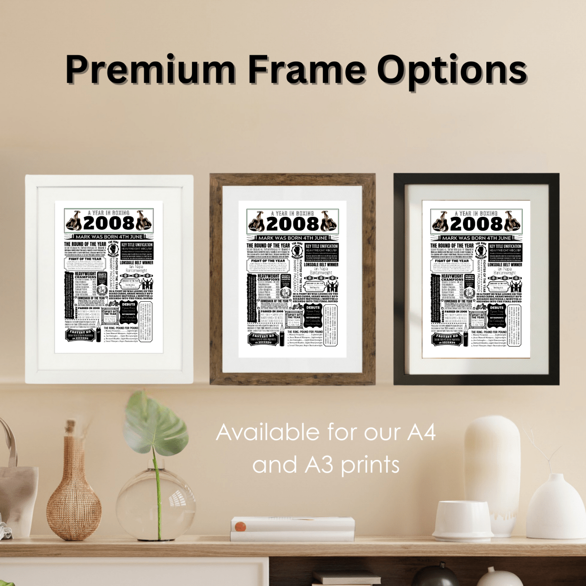 Personalised 2008 Boxing Print - 18th Birthday Gift (Copy) - The Word Shack