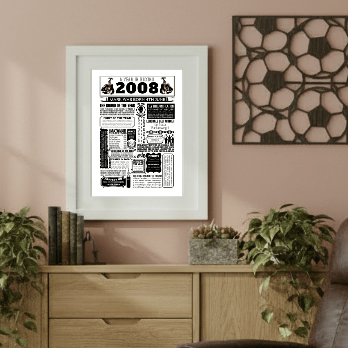 Personalised 2008 Boxing Print - 18th Birthday Gift (Copy) - The Word Shack