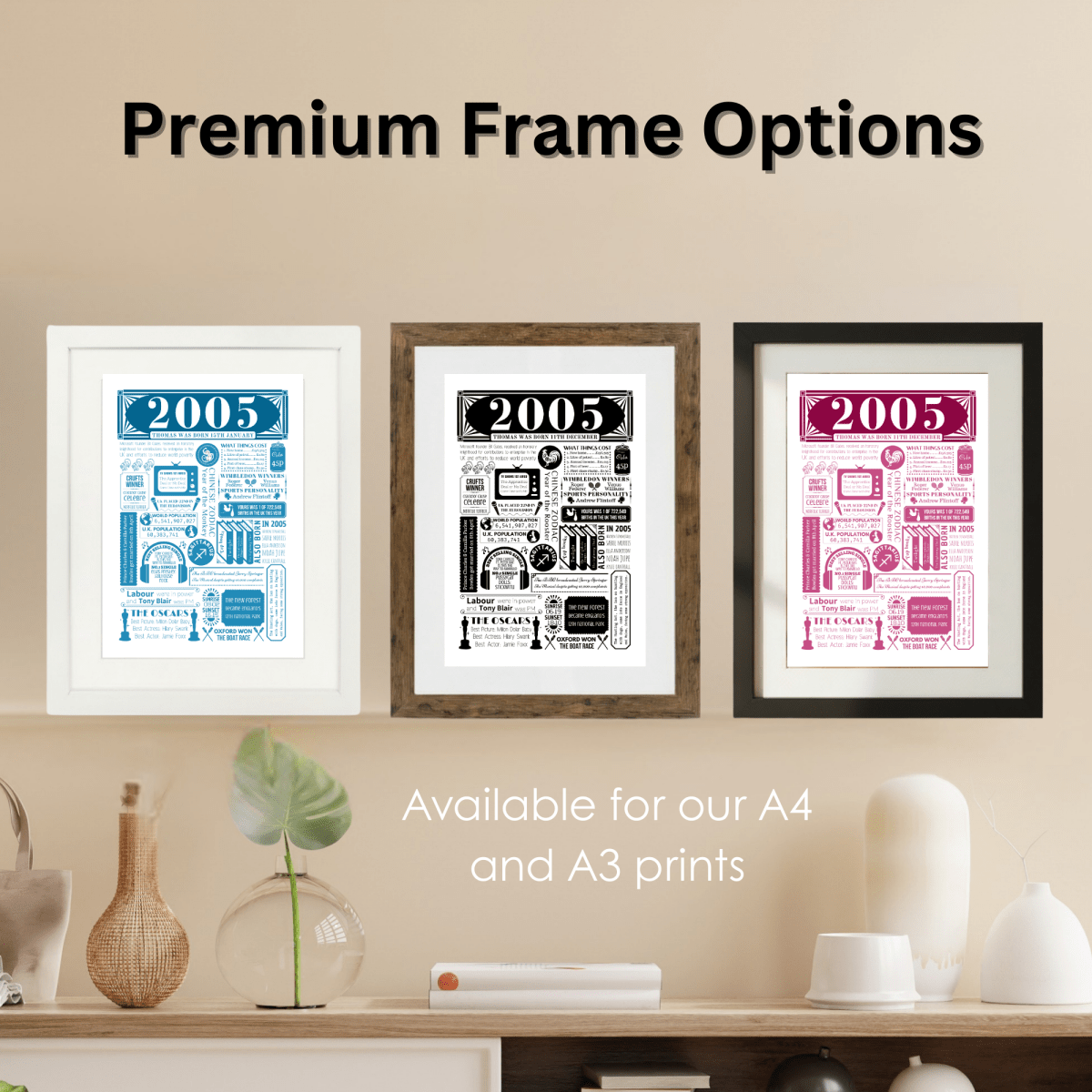 Personalised 21st Birthday Poster | Retro 2005 Fact Print - The Word Shack