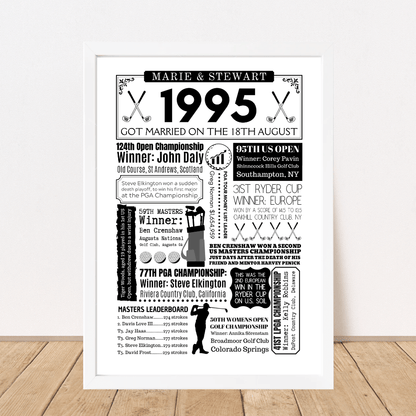 Personalised 30th Anniversary Golf Print - The Word Shack
