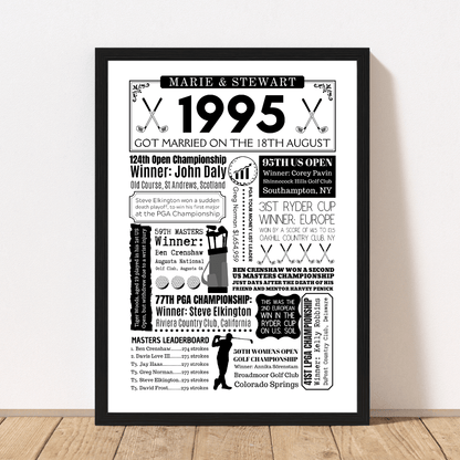 Personalised 30th Anniversary Golf Print - The Word Shack