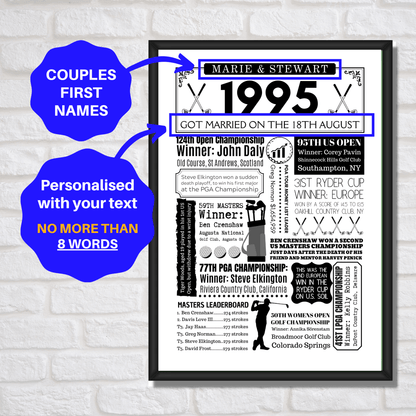 Personalised 30th Anniversary Golf Print - The Word Shack