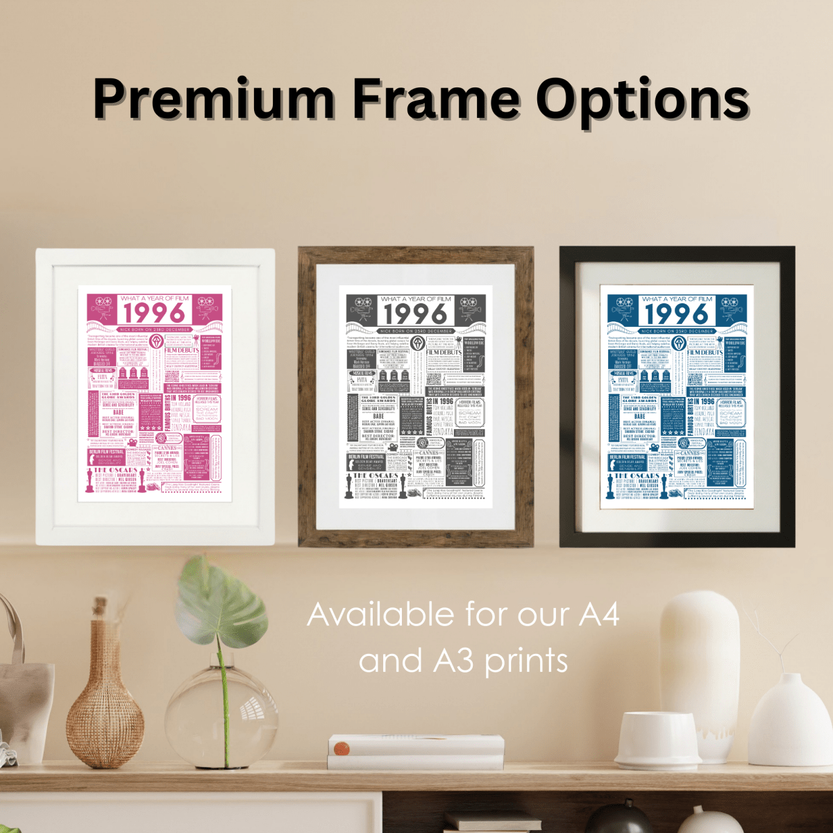 Personalised 30th Birthday Film Print - Custom 1996 Facts - The Word Shack