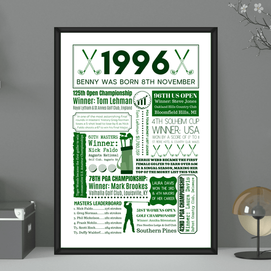 Personalised 30th Birthday Golf Print - The Word Shack