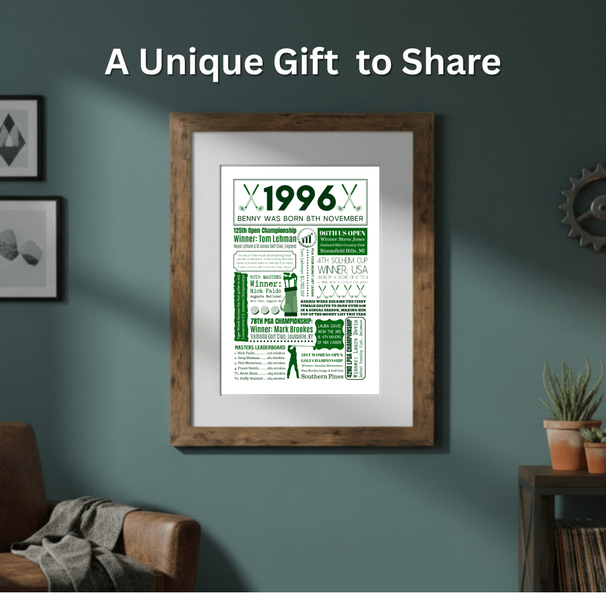 Personalised 30th Birthday Golf Print - The Word Shack