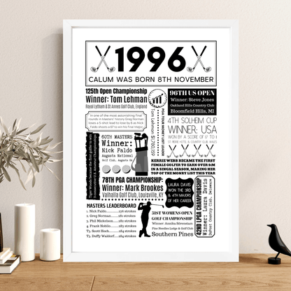 Personalised 30th Birthday Golf Print - The Word Shack