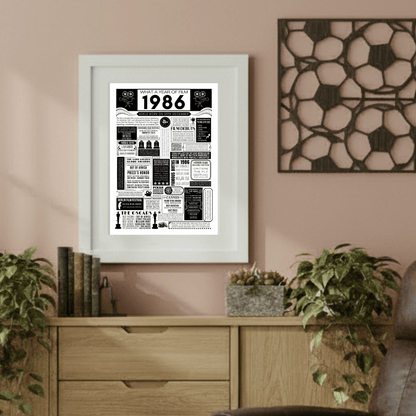 Personalised 40th Birthday Film Print - Custom 1986 Facts - The Word Shack