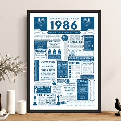 Personalised 40th Birthday Film Print - Custom 1986 Facts - The Word Shack