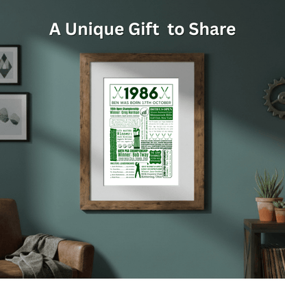 Personalised 40th Birthday Golf Print - The Word Shack
